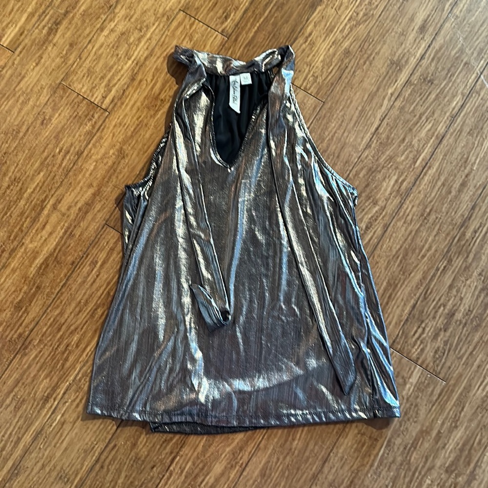 Others Follow Gold Metallic Top
